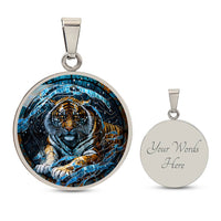Engraved Tiger Necklace,Zodiac Tiger lover Gift for Year of The Tiger,Gold Tiger Pendant,Tiger Charm,Chinese Necklace For Lunar New Year