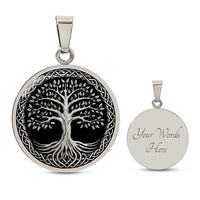 Engraved Celtic tree of life Necklace Gold Spiritual Gift For Her Celtic Jewelry Tree Pendant Yggdrasil Tree Charm Bodhi Tree Necklace