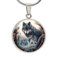 Colorful Wolf Necklace Personalized Jewelry Nature Animal kingdom Dog Accessories Family Pet Wolf Pendant Custom Dog Necklace